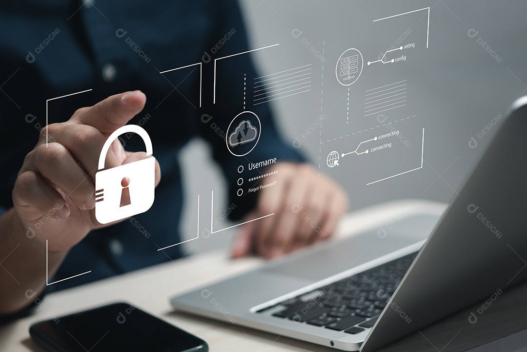 Proteção de dados pessoais contra hackers. Segurança de acesso à internet de segurança de informações pessoais data.