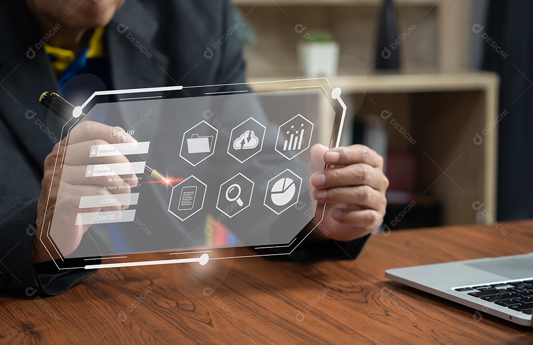 Proteger os sistemas de informação online através da Internet com encriptação através da proteção contra roubo cibernético.