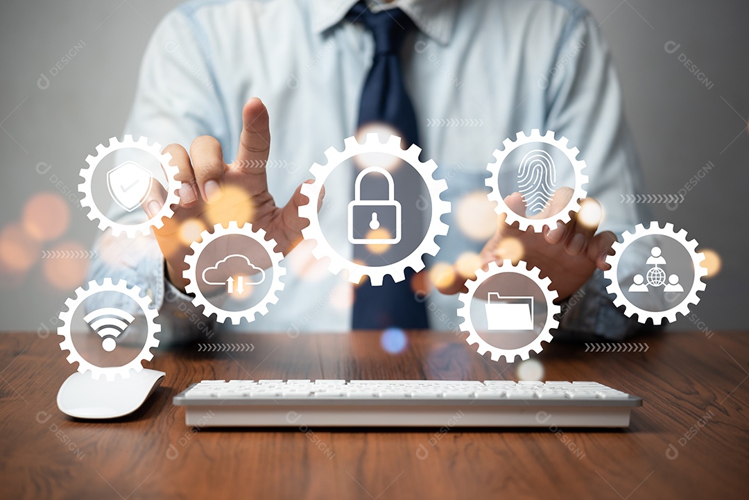 Informações de sistema de senha de dados de chave de acesso de segurança cibernética tecnologia de negócios on-line identificação pessoal ícone de criptografia rede tela virtual.