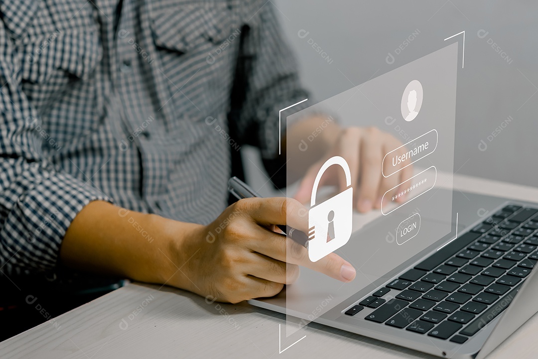 Protection of personal data from hackers. Personal information security internet access security data.