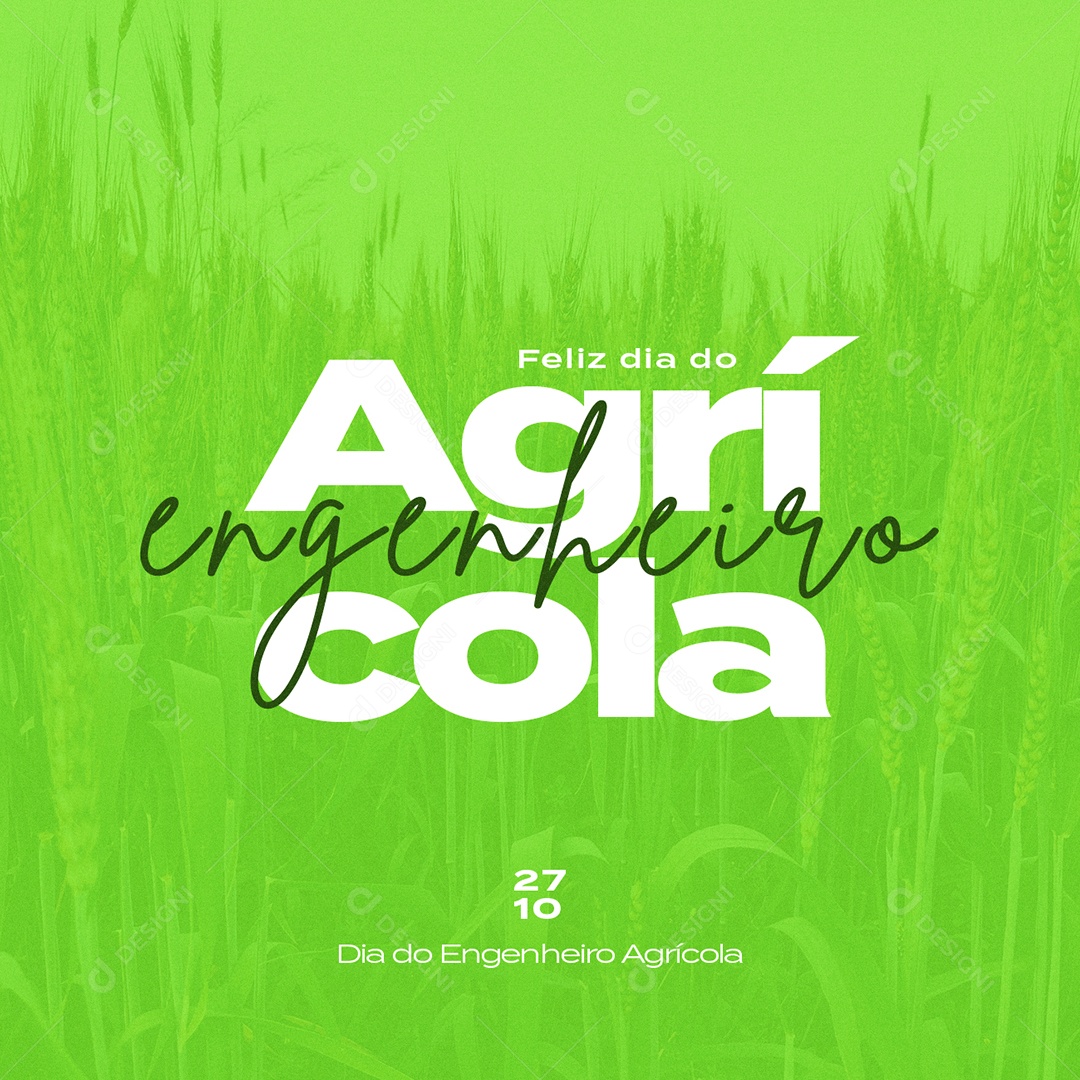 Feliz Dia do Engenheiro Agrícola 27 de Outubro Social Media PSD Editável