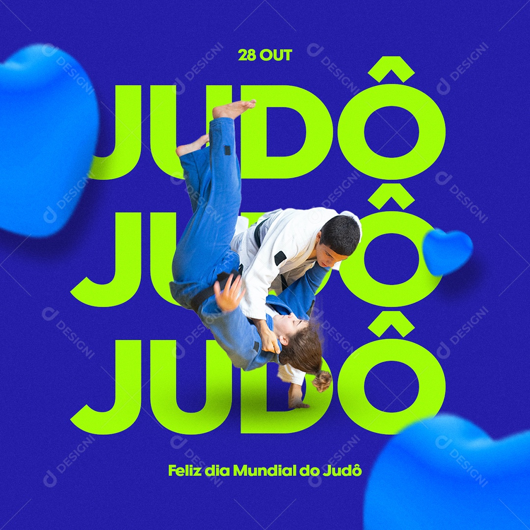 Feliz Dia Mundial do Judô 28 de Outubro Social Media PSD Editável