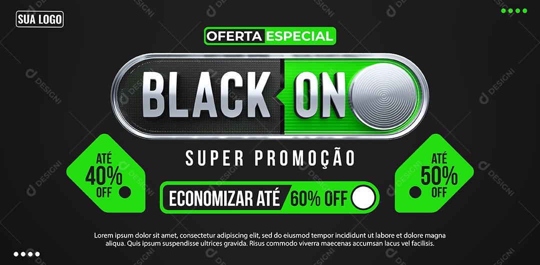 Banner Oferta Especial Black On Super Promoção Social Media PSD Editável