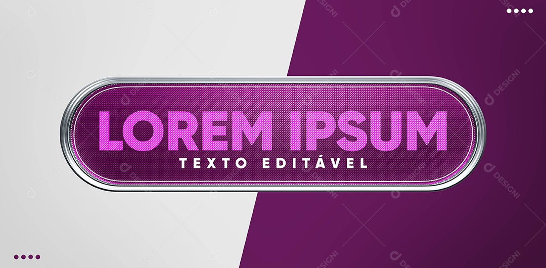 Placa para Composição de Texto Roxo Elemento 3D para Composição PSD