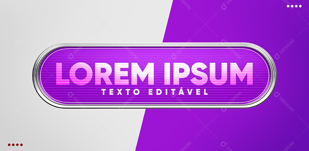 Placa para Composição de Texto Roxo Elemento 3D para Composição PSD