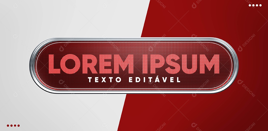 Placa para Composição de Texto Vermelho Elemento 3D para Composição PSD