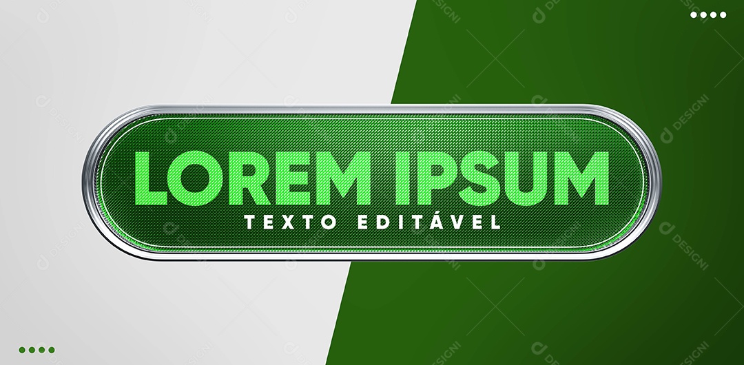 Placa para Composição de Texto Verde Elemento 3D para Composição PSD