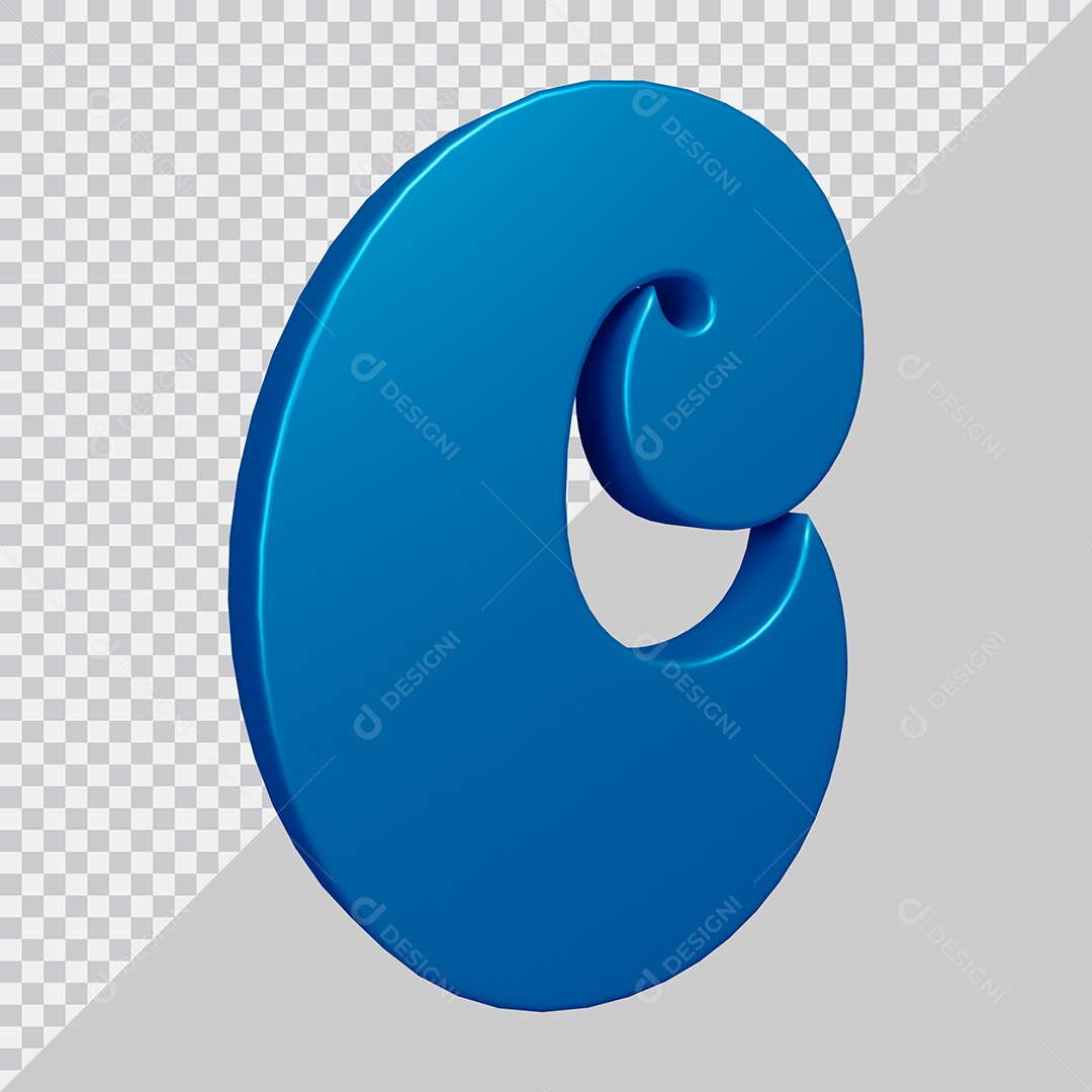 Elemento 3D Para Composição Letra A Azul PSD