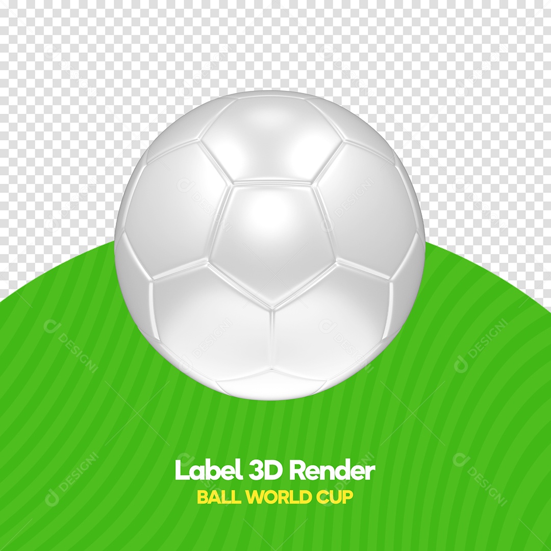 Bola de Futebol Branca Elemento 3D para Composição PSD