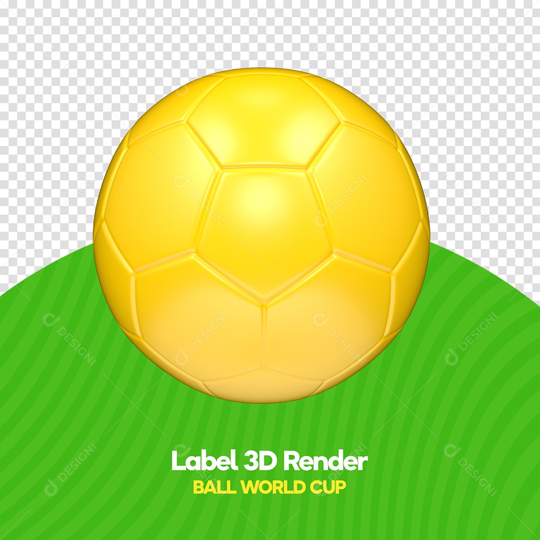 Yellow Soccer Ball 3D Element for Compositing PSD