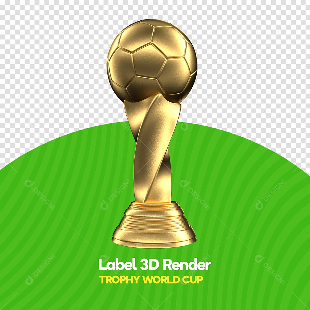 Troféu Bola de Ouro Elemento 3D para Composição PSD