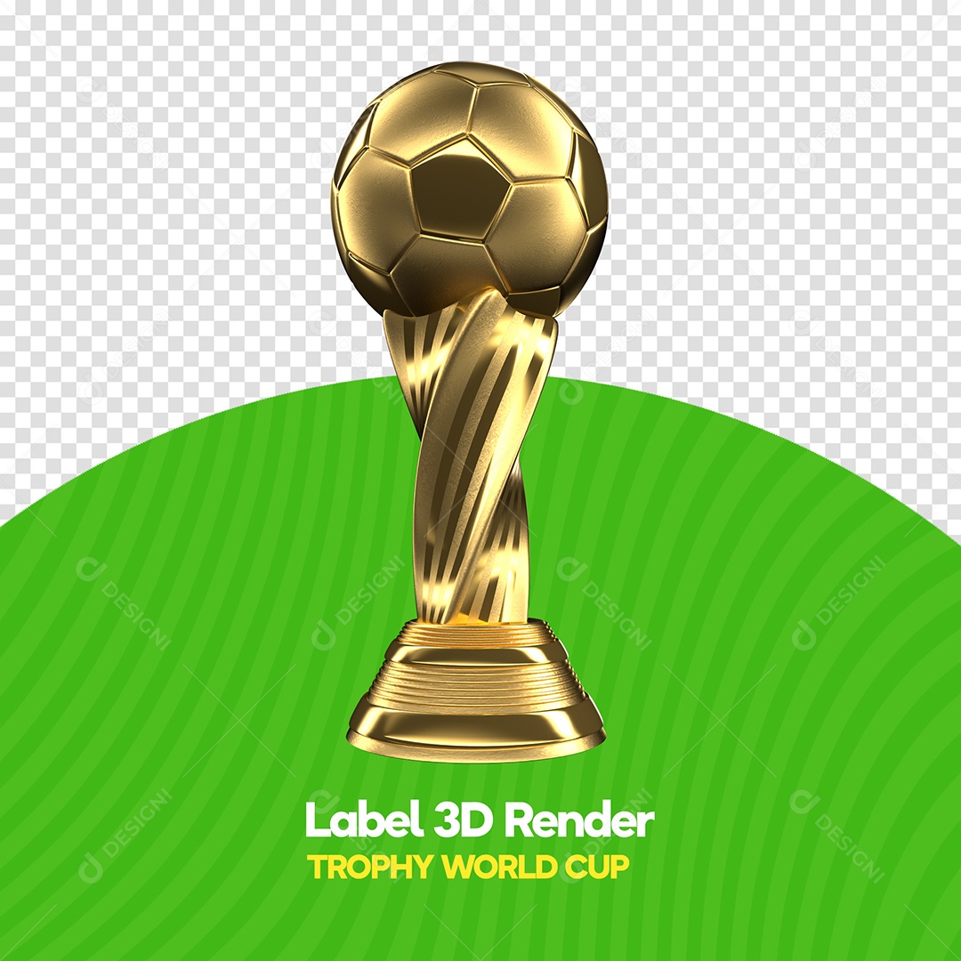 Troféu Bola de Ouro Elemento 3D para Composição PSD