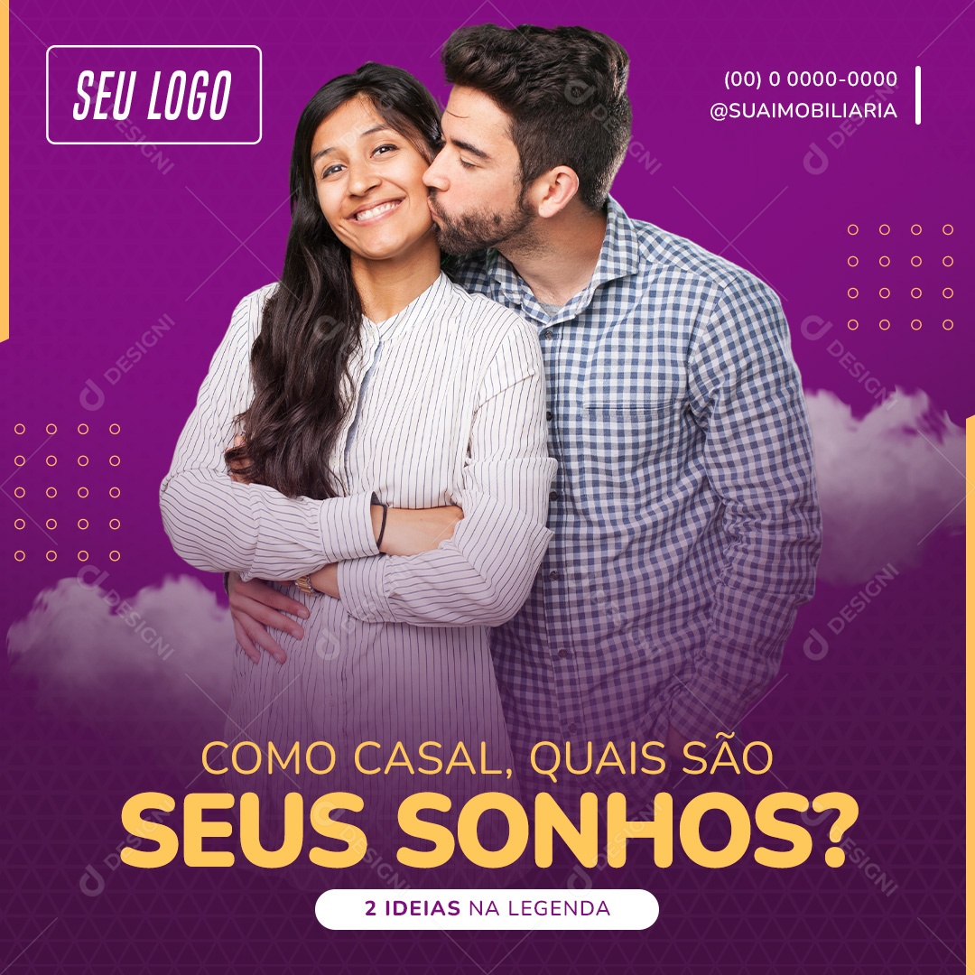 Social Media Imobiliária Quais São Suas Sonhos PSD Editável