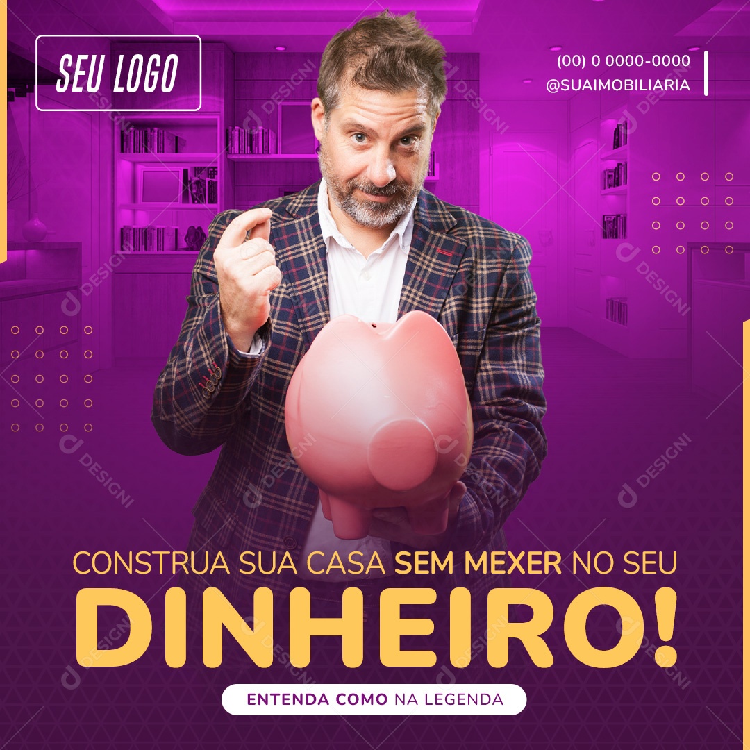 Social Media Imobiliária Construa Sua Casa PSD Editável