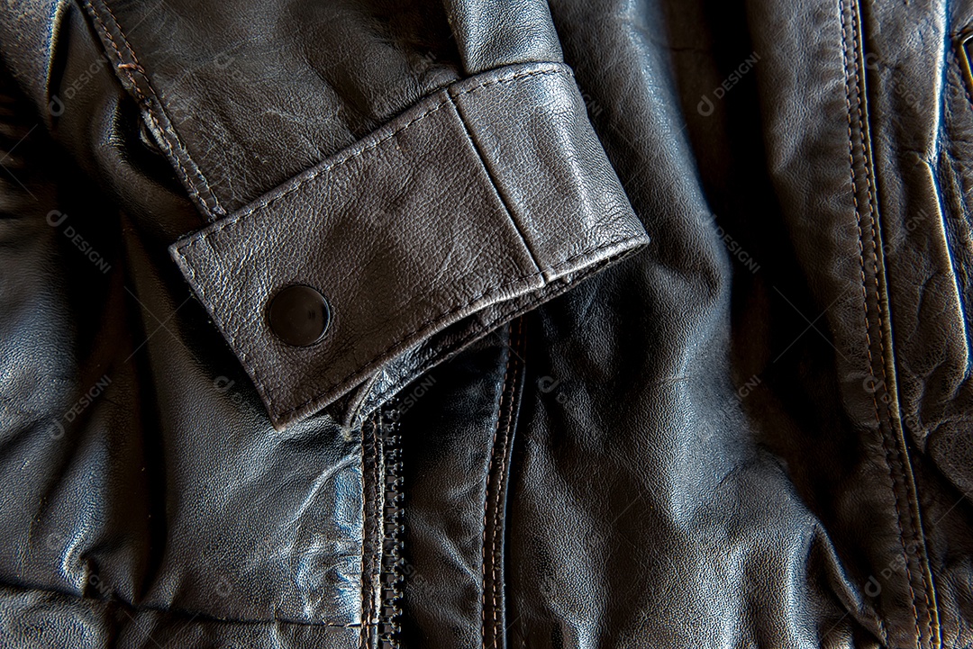 Fundo de textura de jaqueta de couro preta