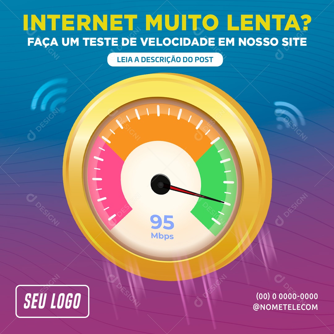 Social Media Provedor de Internet Internet Muito Lenta PSD Editável