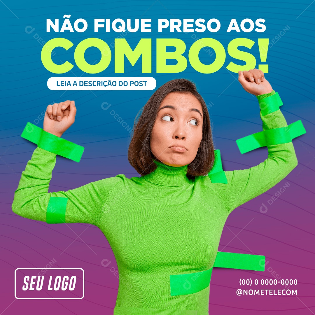 Social Media Provedor de Internet Não Fique Preso Aos Combos PSD Editável