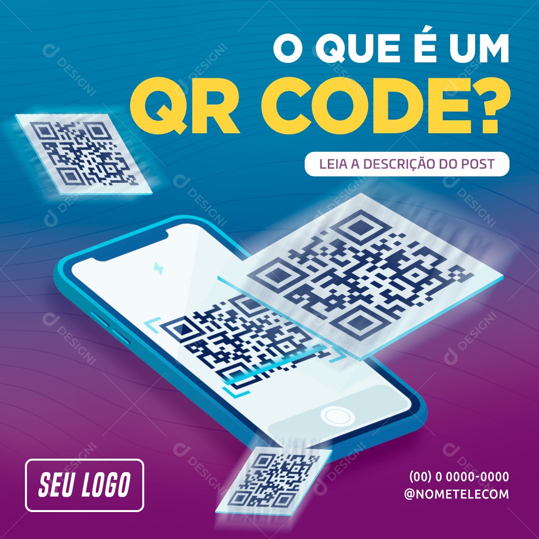 Social Media O Que é Um QR Code PSD Editável