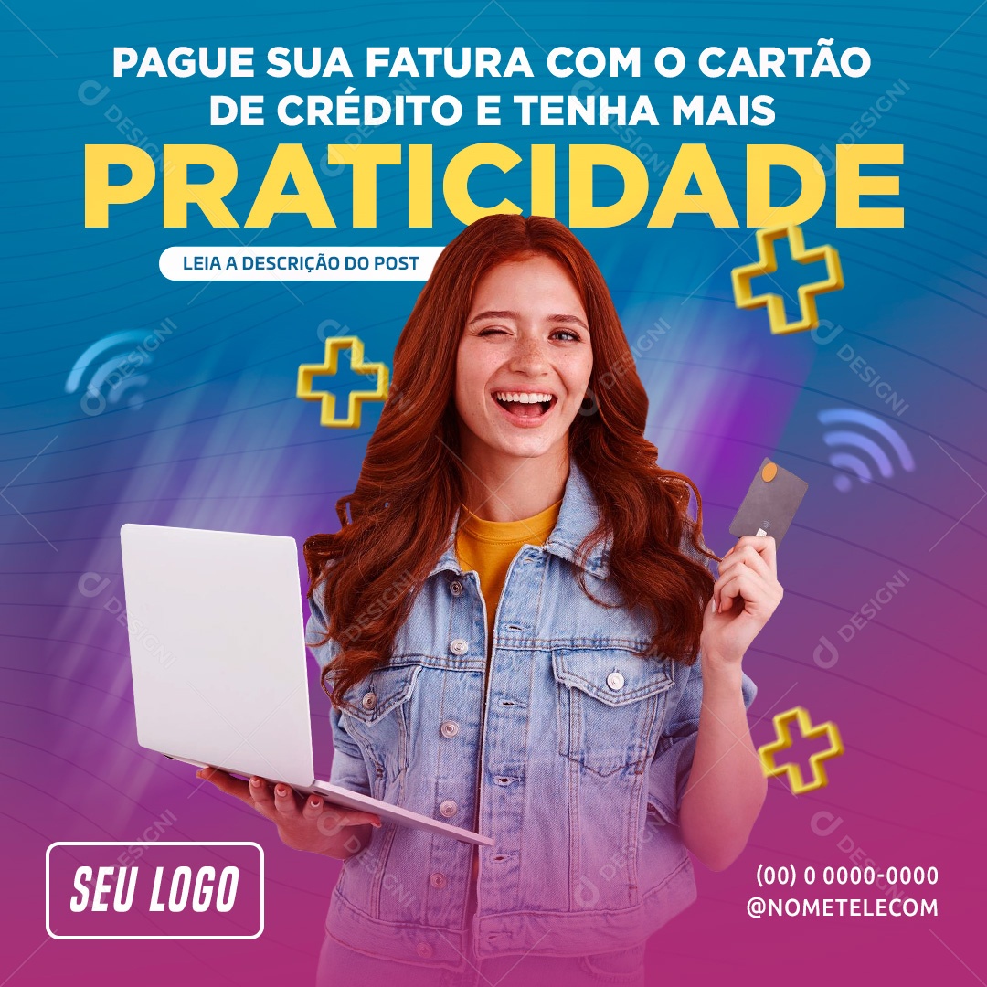 Social Media Pague Sua Fatura Com Cartão PSD Editável