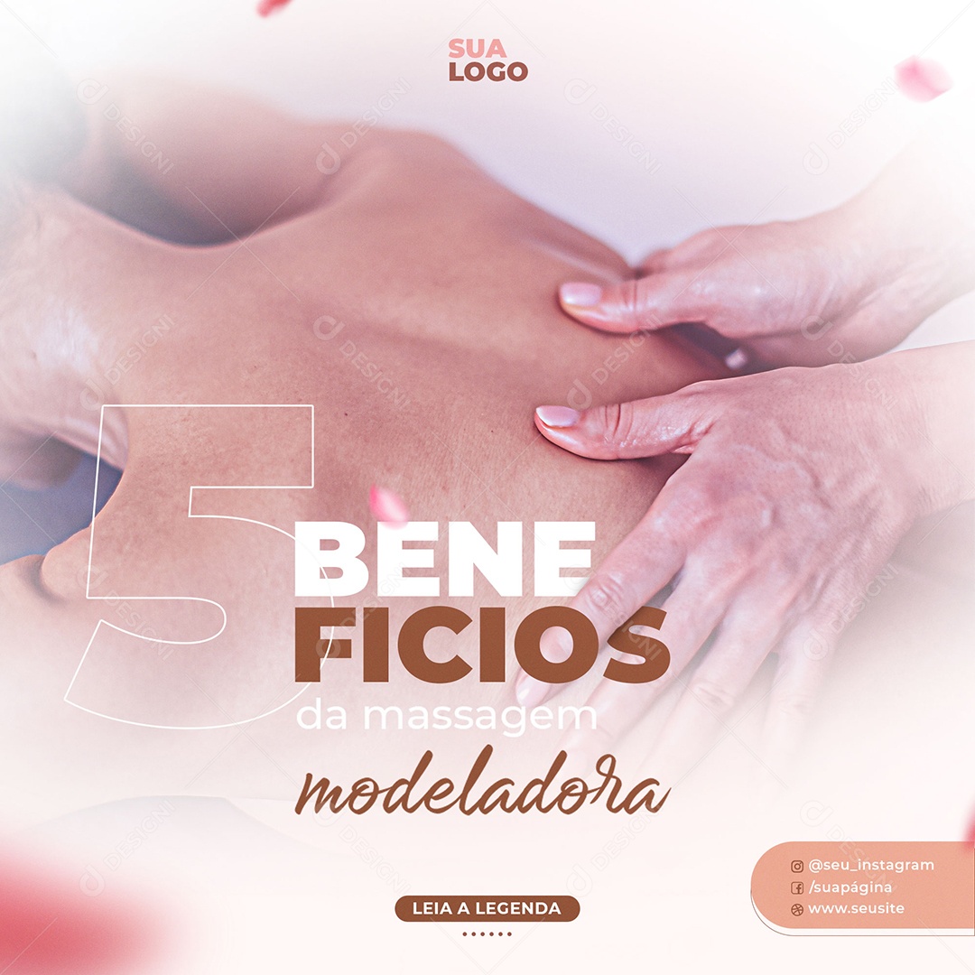 Os 5 Benefícios Da Massagem Modeladora Social Media PSD Editável
