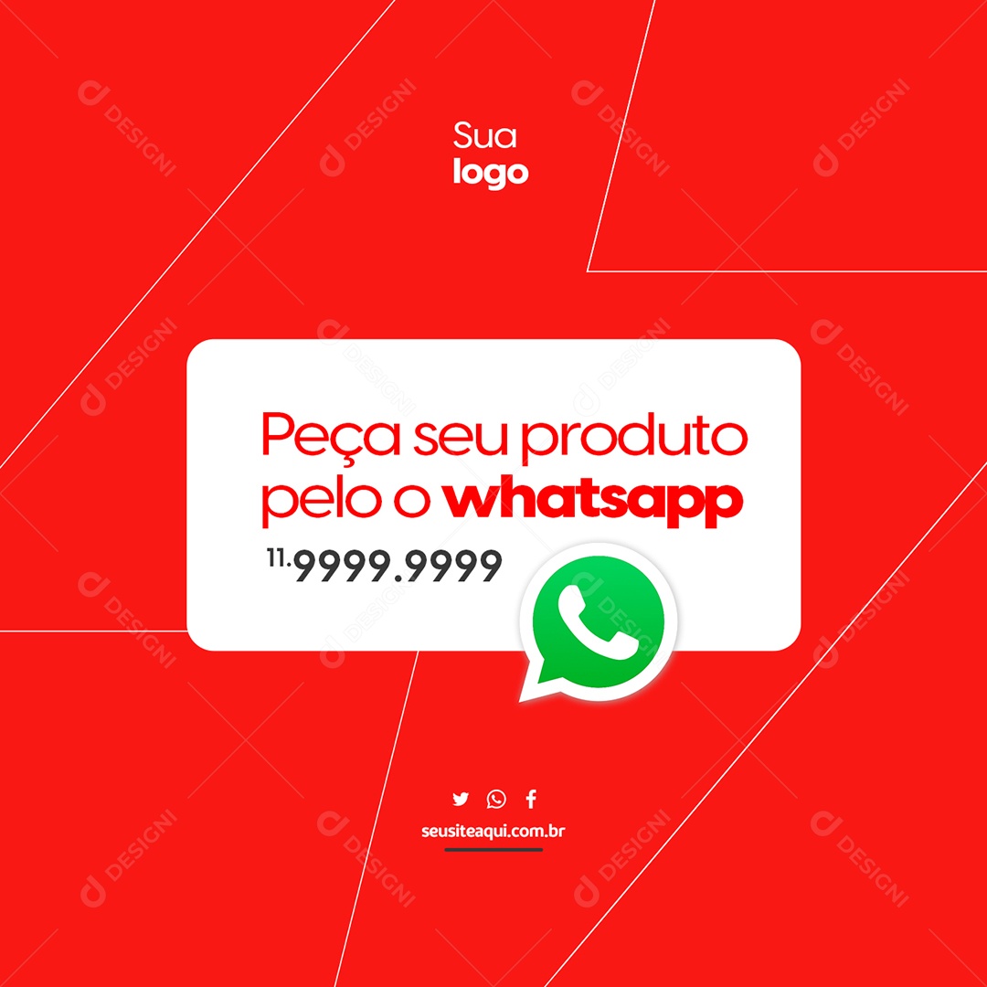 Peça Seu Produto Pelo o Whatsapp Loja de Suplementos Social Media PSD Editável