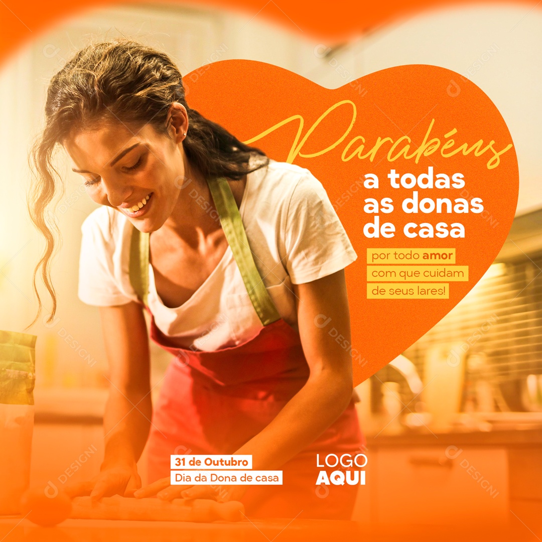 Parabéns a Todas as Donas De Casa 31 de Outubro Social Media PSD Editável