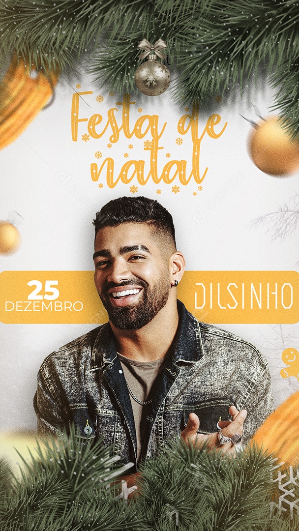 Story Festa de Natal Dilsinho Flyer Social Media PSD Editável