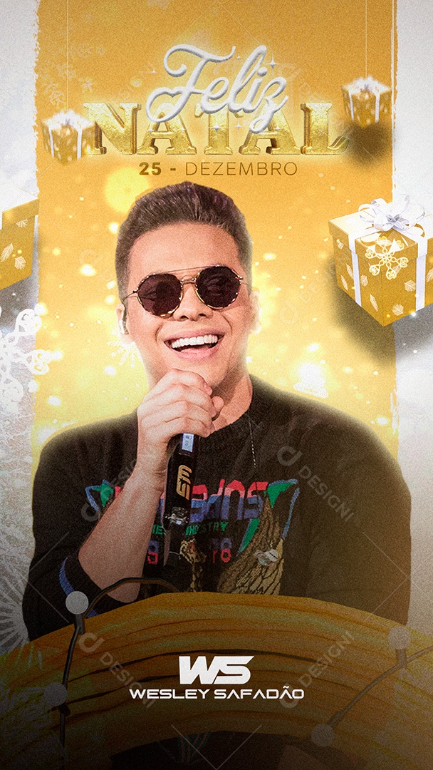 Story Feliz Natal Wesley Safadão Flyer Social Media PSD Editável