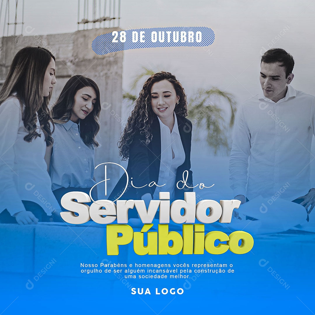 Dia do Servidor Público 28 de Outubro Social Media PSD Editável