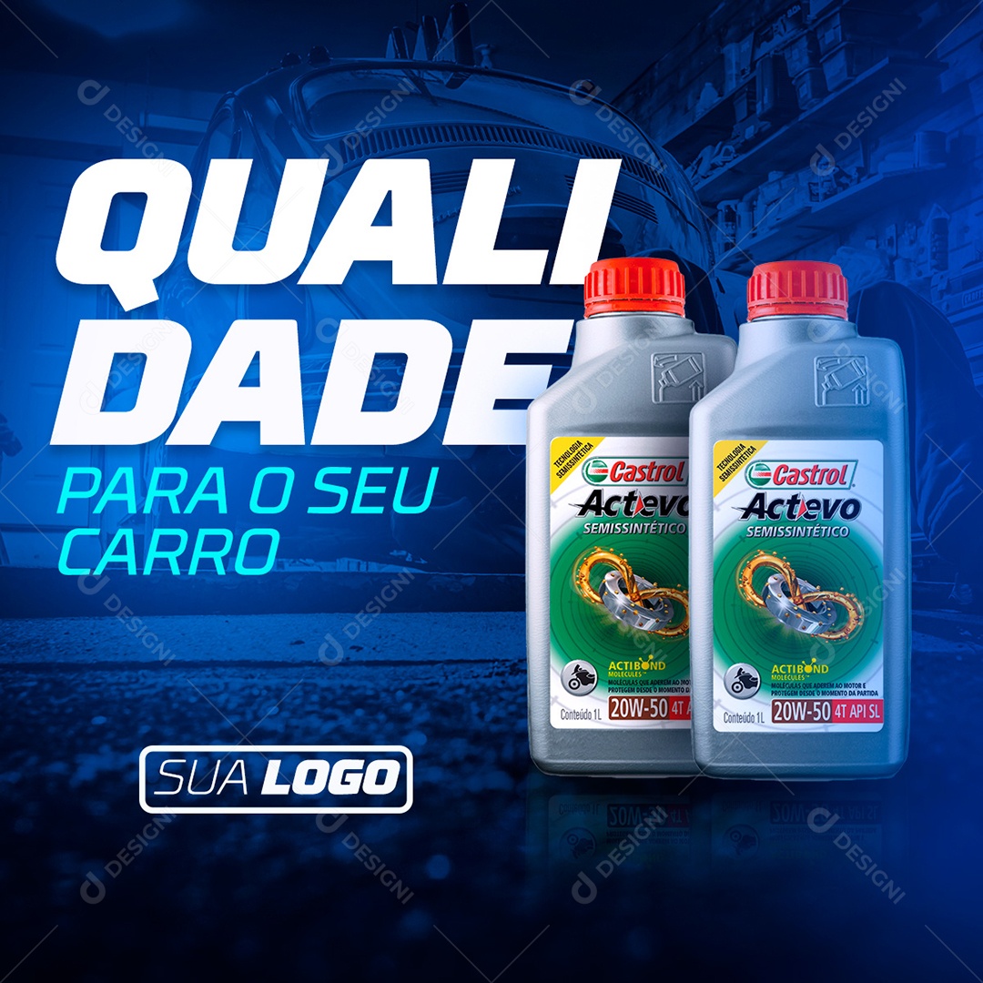 Social Media Oficina Mecânica Qualidade para o Seu Carro PSD Editável