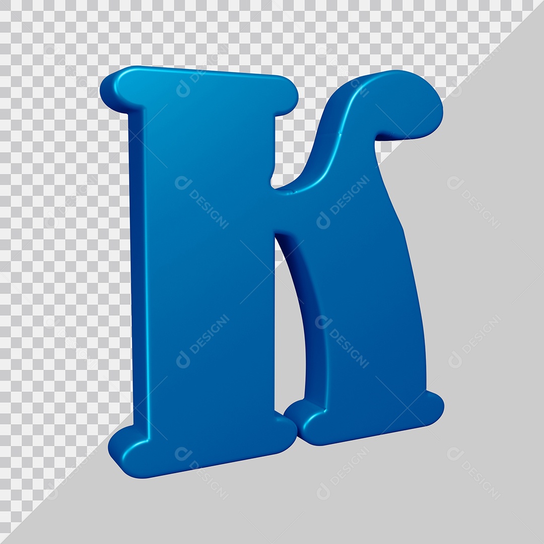Elemento 3D Para Composição Letra K Azul PSD