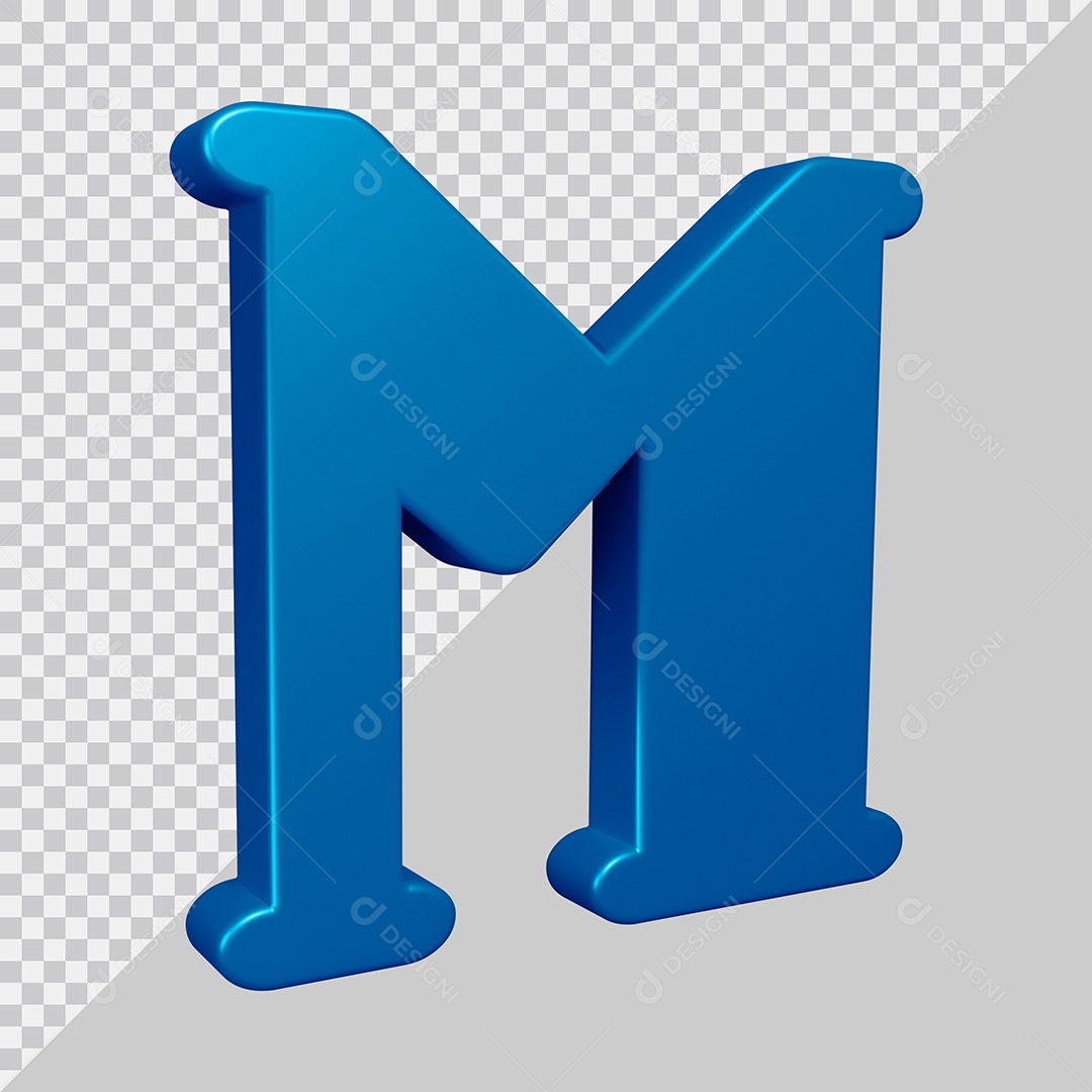 Elemento 3D Para Composição Letra Q Azul PSD