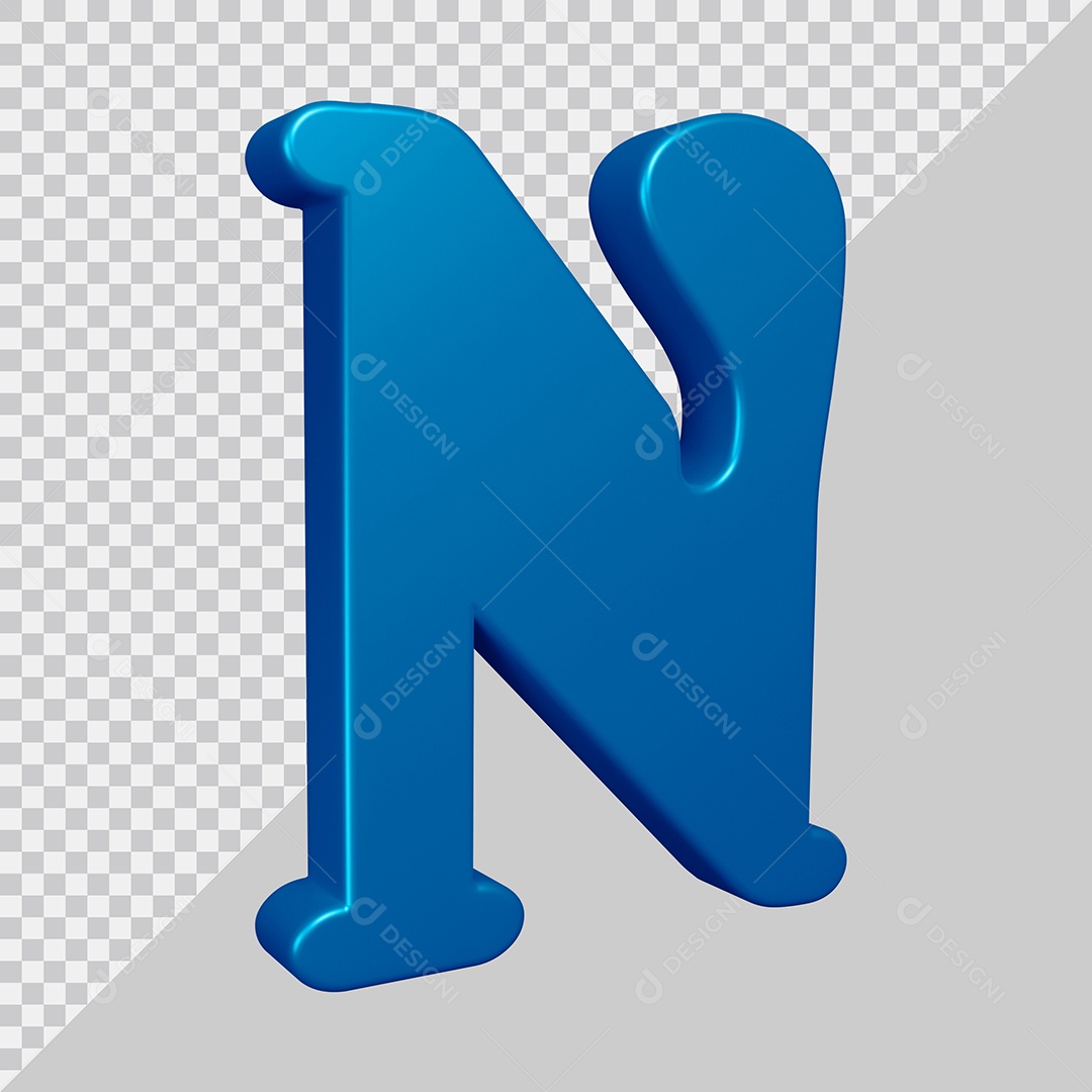 Elemento 3D Para Composição Letra M Azul PSD