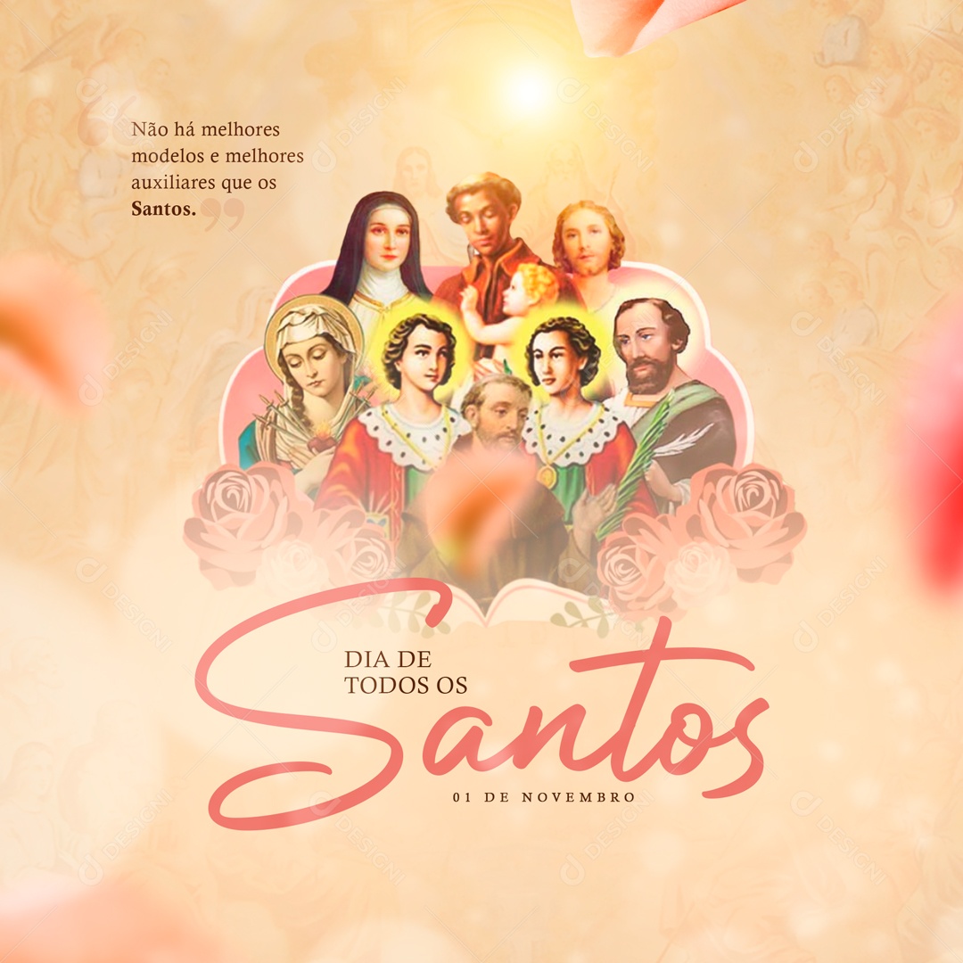 Dia de Todos os Santo 1 de Novembro Social Media PSD Editável