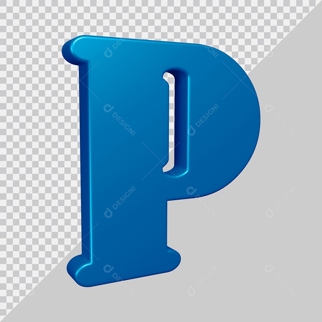 Elemento 3D Para Composição Letra O Azul PSD