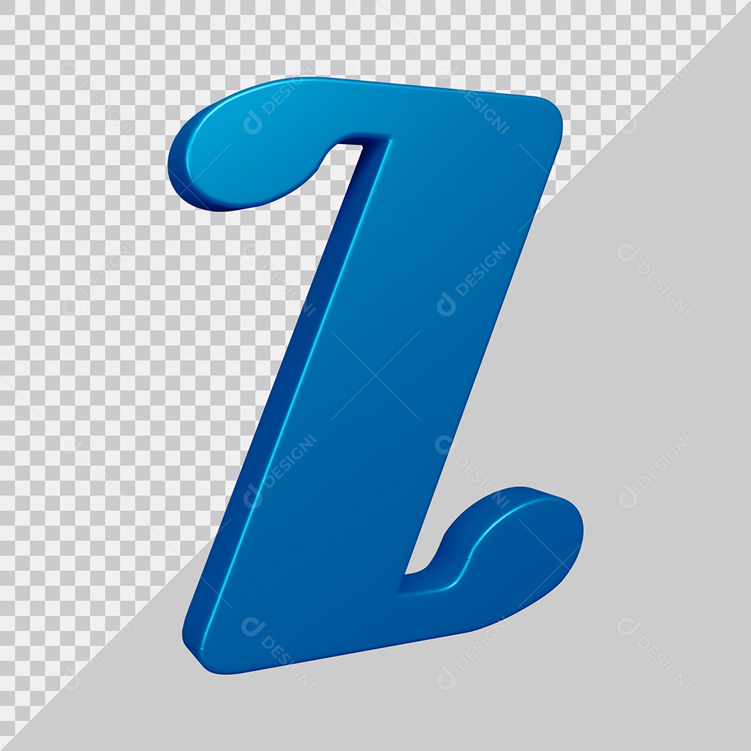 Elemento 3D Para Composição Letra Z Azul PSD