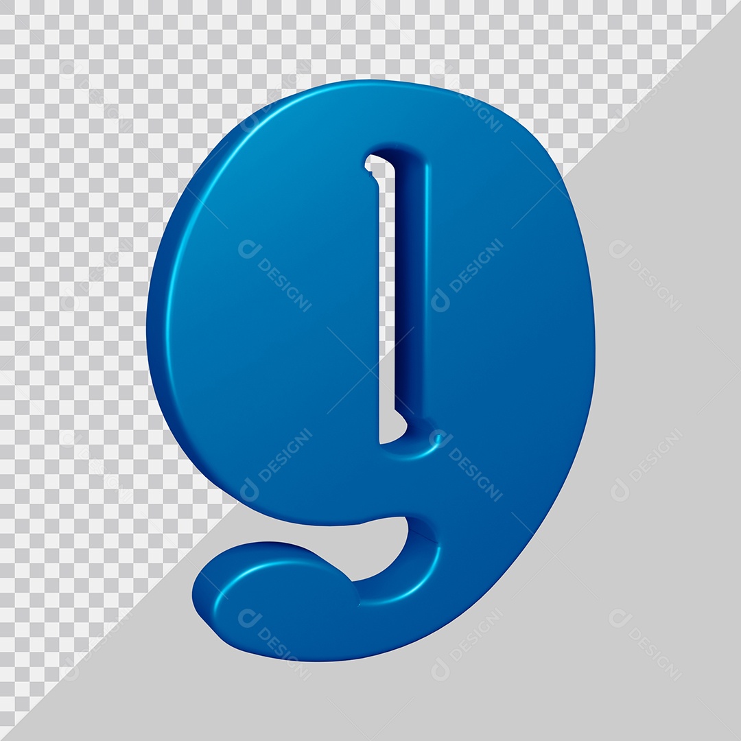 Elemento 3D Para Composição Número 9 Azul PSD
