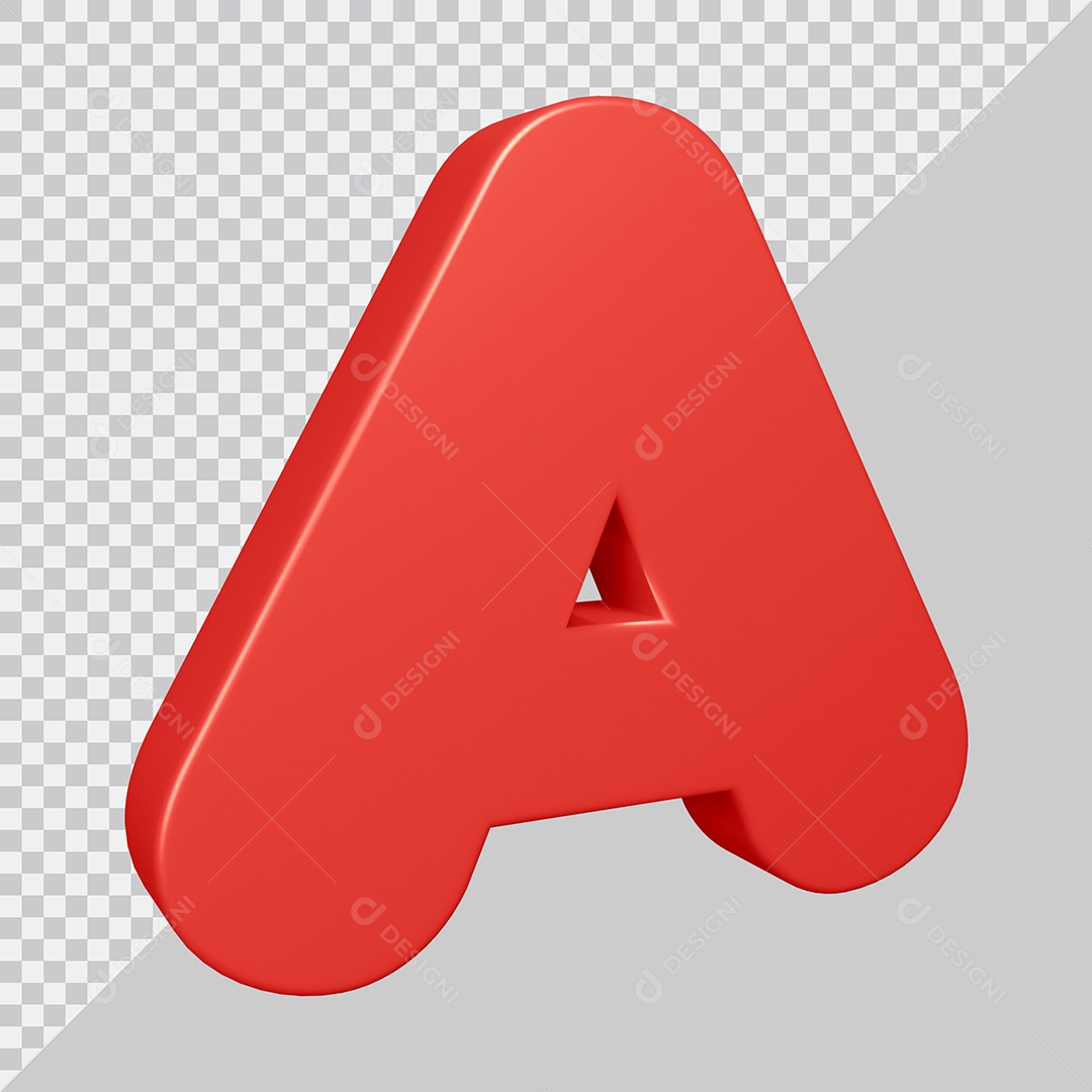 Elemento 3D Para Composição Letra A Vermelha PSD