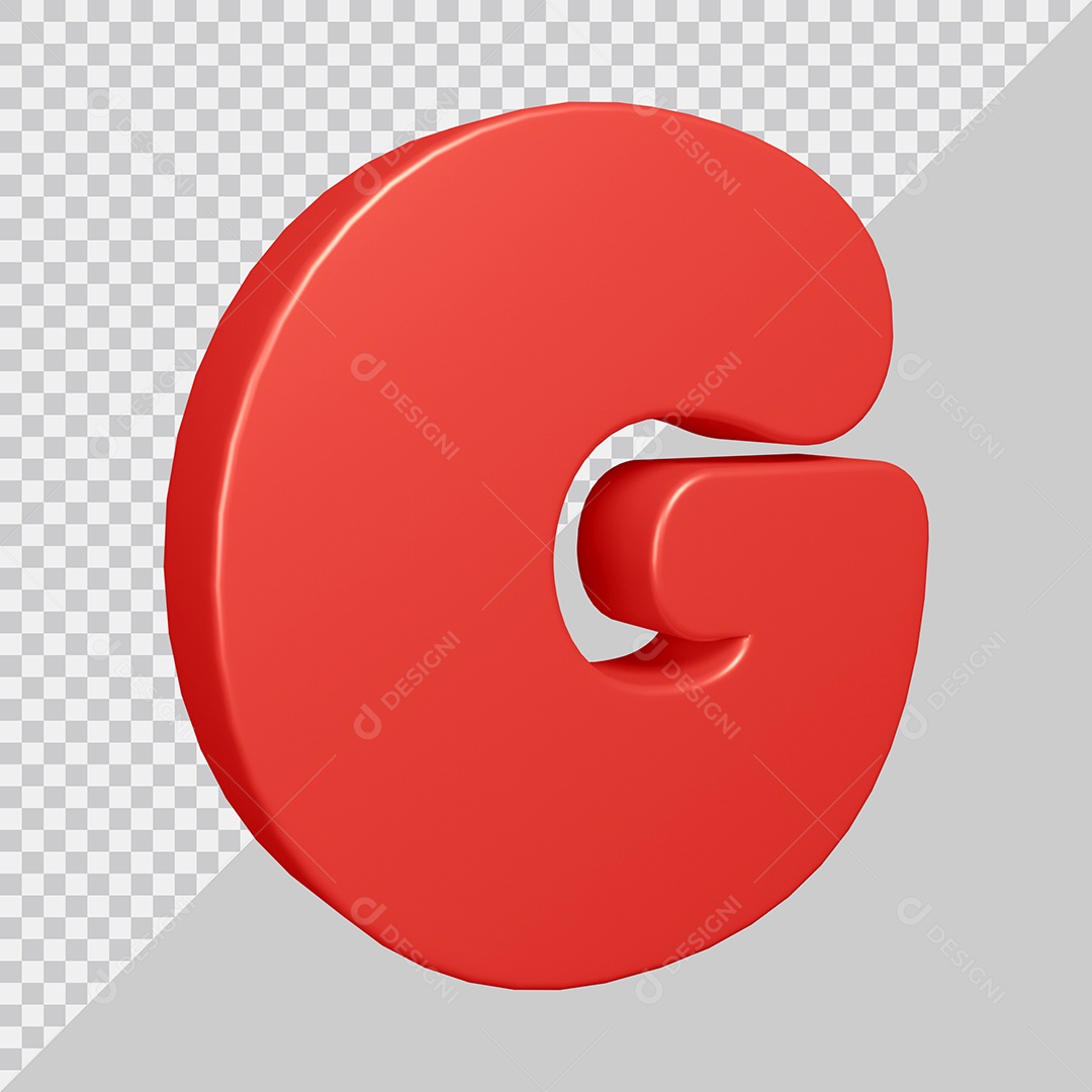 Elemento 3D Para Composição Letra G Vermelha PSD