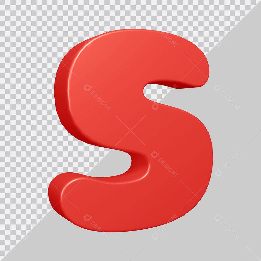 Elemento 3D Para Composição Letra S Vermelha PSD