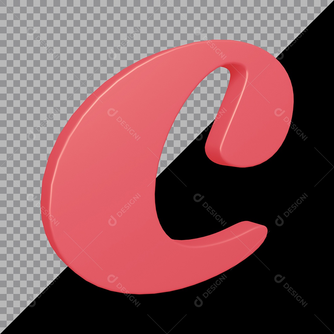 Elemento 3D Para Composição Letra C Rosa PSD