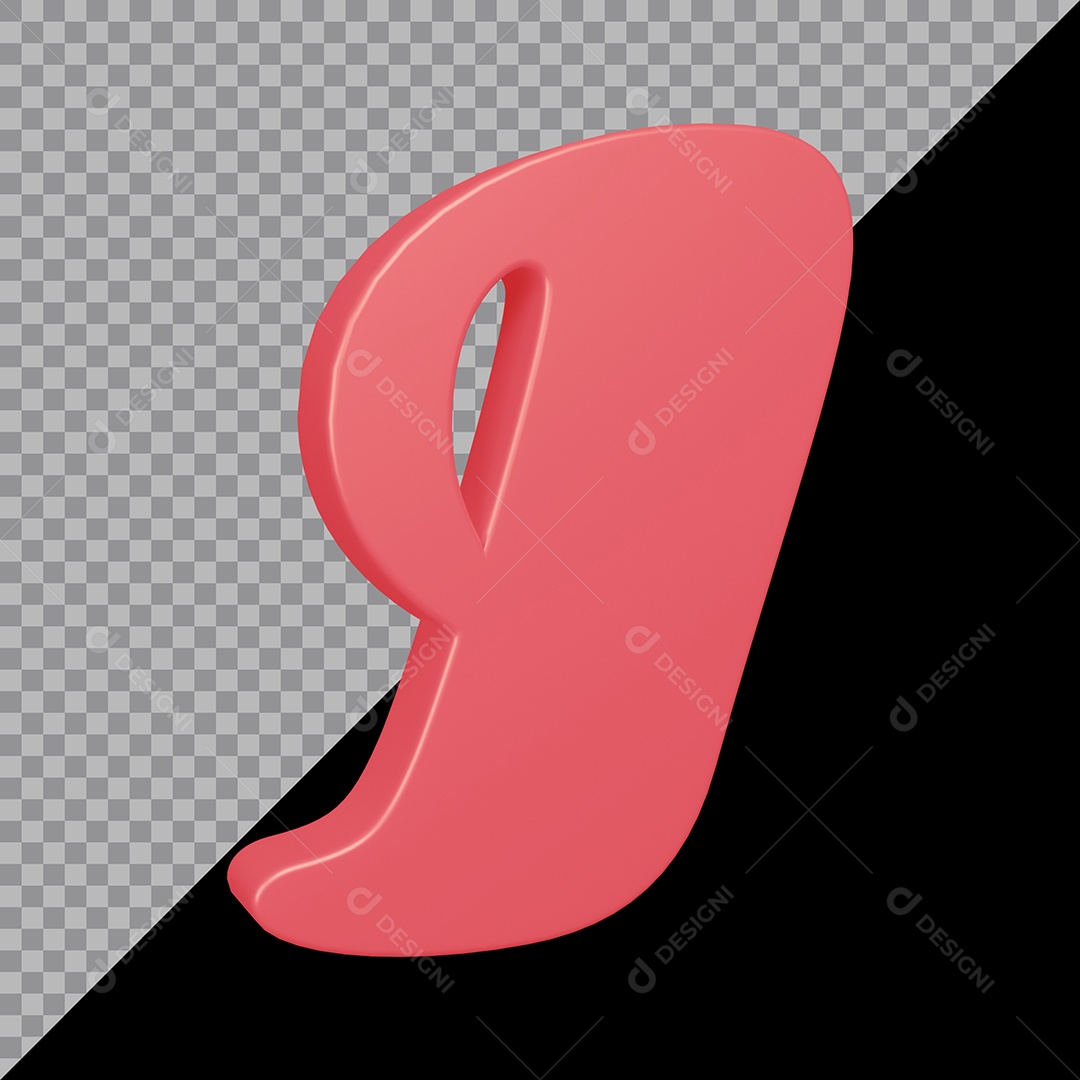 Elemento 3D Para Composição Letra I Rosa PSD