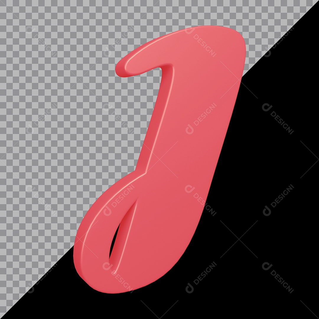Elemento 3D Para Composição Letra J Rosa PSD