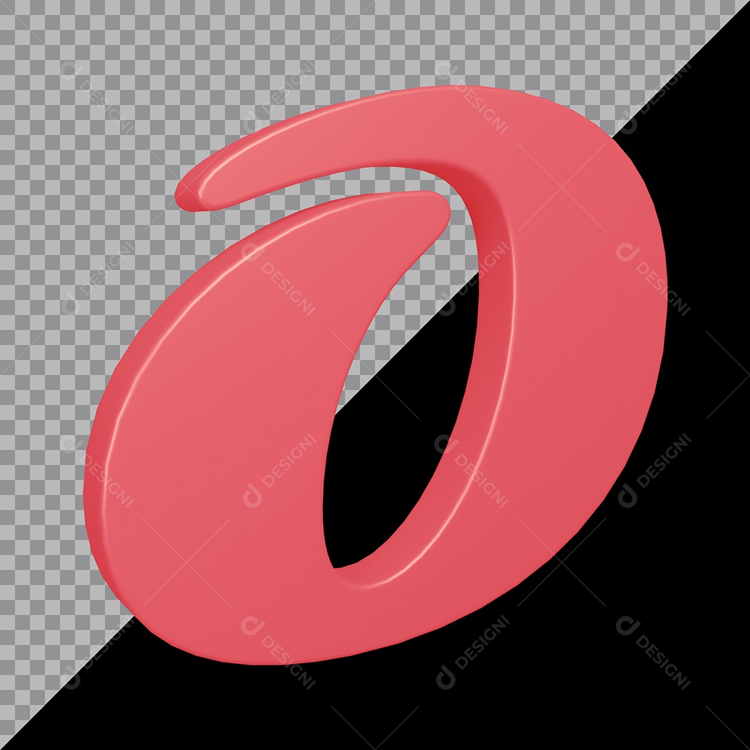 Elemento 3D Para Composição Letra O Rosa PSD