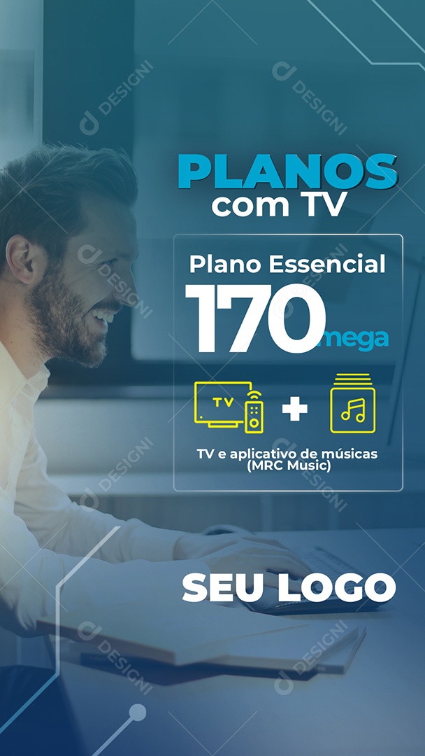 Social Media Planos Com TV Plano Essencial 170 Mega PSD Editável