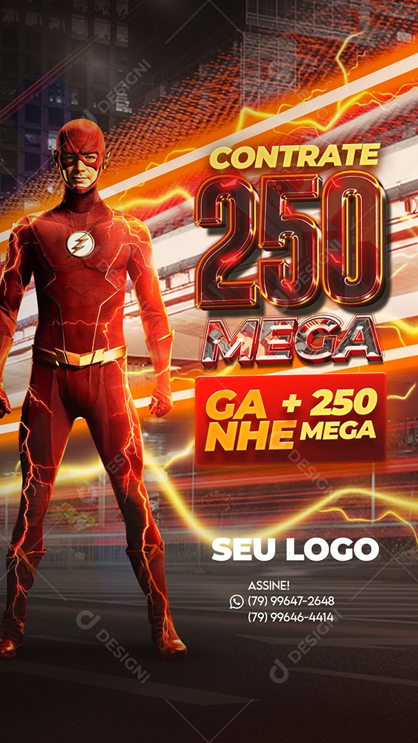 Social Media Provedor de Internet Contrate 250 Mega PSD Editável