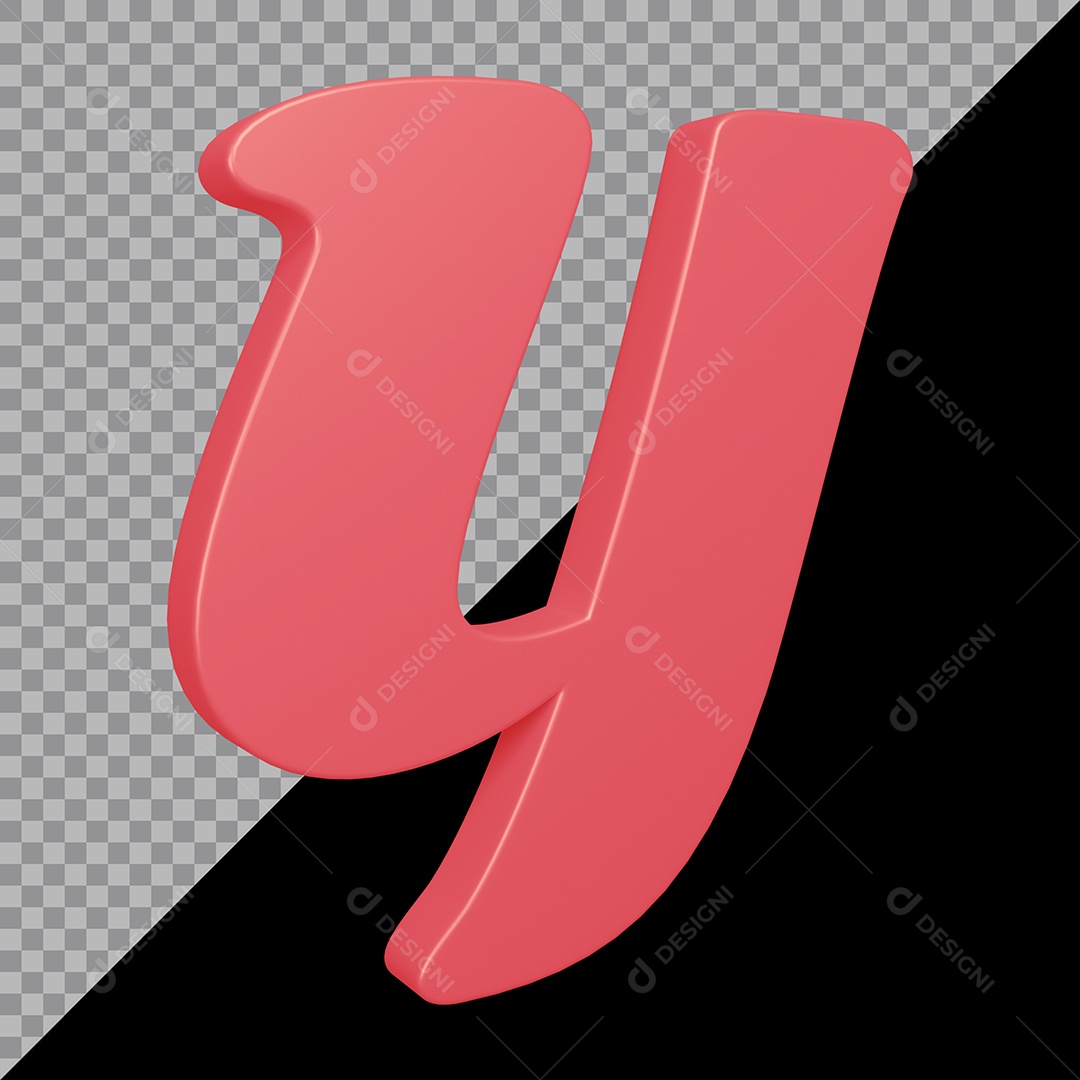 Elemento 3D Para Composição Letra Y Rosa PSD