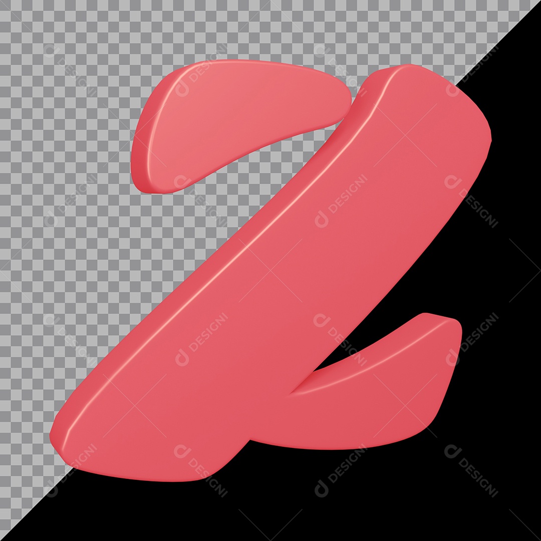 Elemento 3D Para Composição Letra Z Rosa PSD
