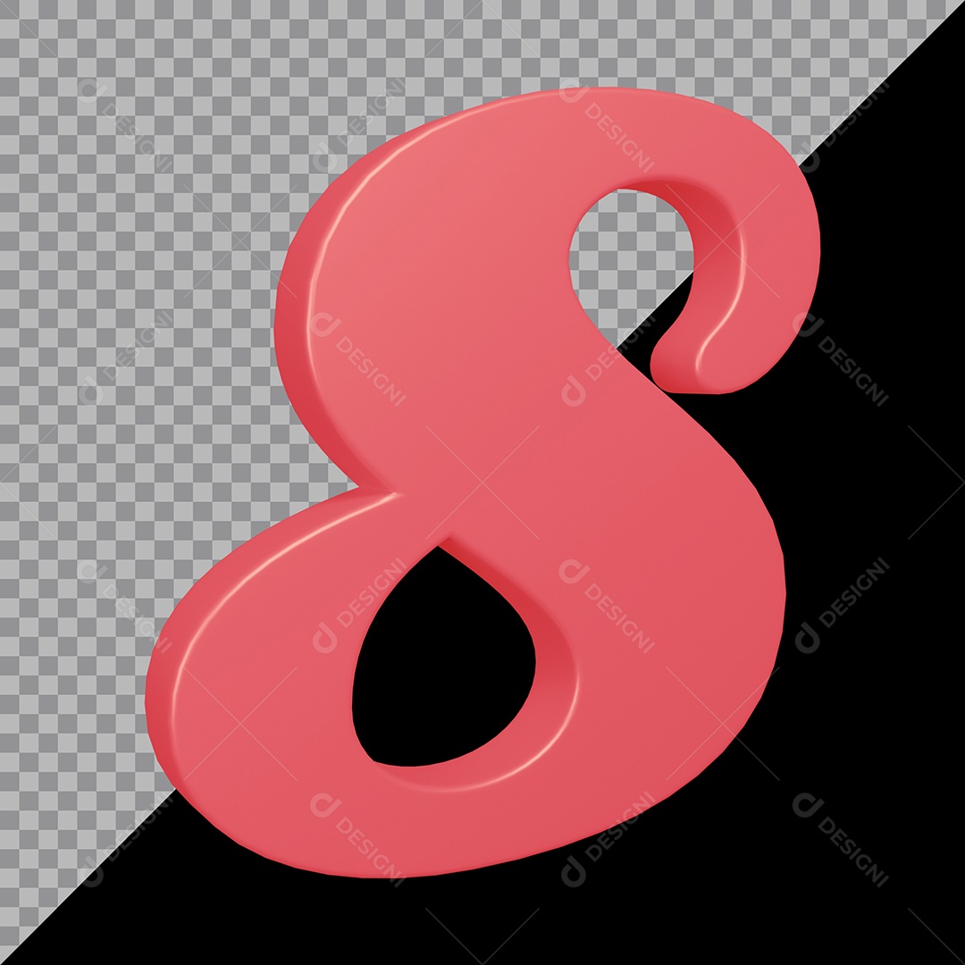 Elemento 3D Para Composição Número 8 Rosa PSD