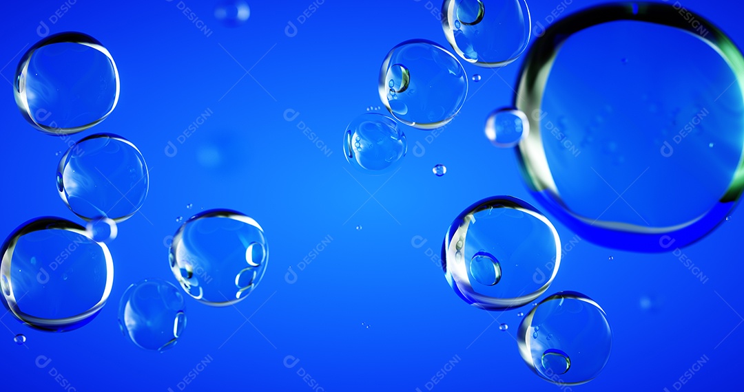 Design hidratante de bolha cosmética no fundo. Fundo de ciência abstrata com bolhas